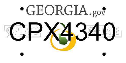 CPX4340 Georgia License Plate