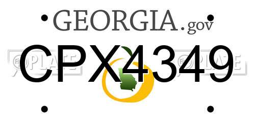 CPX4349 Georgia License Plate