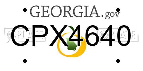 CPX4640 Georgia License Plate