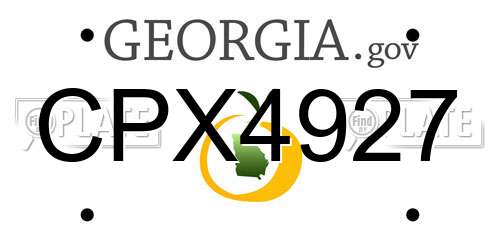 CPX4927 Georgia License Plate