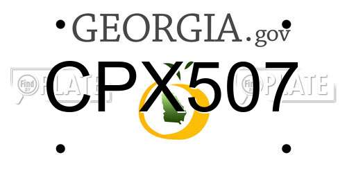 CPX507 Georgia License Plate