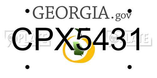 CPX5431 Georgia License Plate