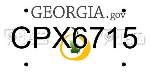 CPX6715 Georgia License Plate