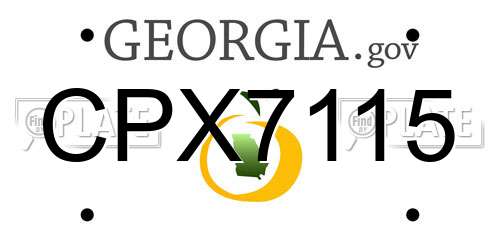 CPX7115 Georgia License Plate