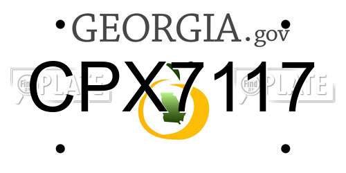 CPX7117 Georgia License Plate
