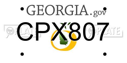 CPX807 Georgia License Plate