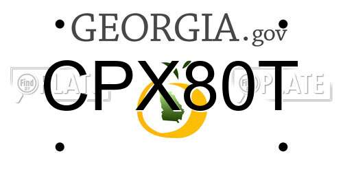 CPX80T Georgia License Plate