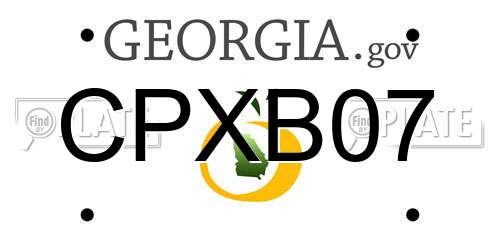 CPXB07 Georgia License Plate