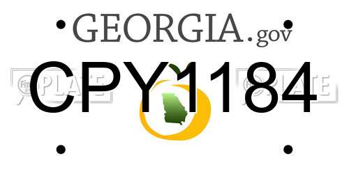 CPY1184 Georgia License Plate