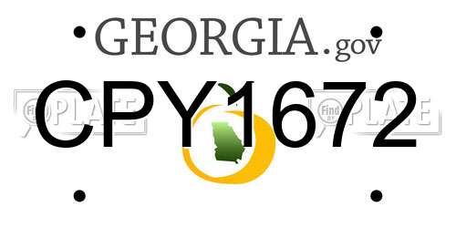 CPY1672 Georgia License Plate