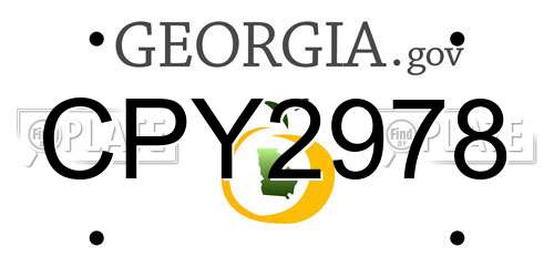 CPY2978 Georgia License Plate