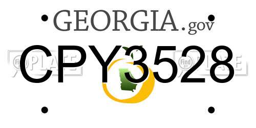 CPY3528 Georgia License Plate