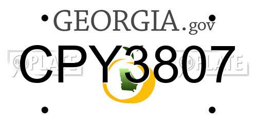 CPY3807 Georgia License Plate
