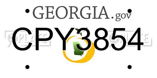 CPY3854 Georgia License Plate