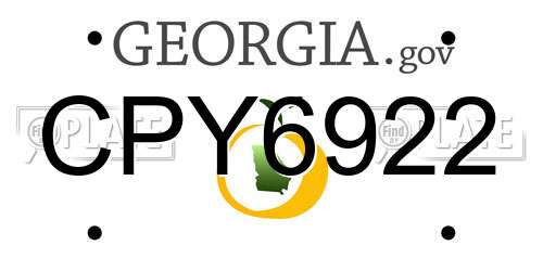 CPY6922 Georgia License Plate
