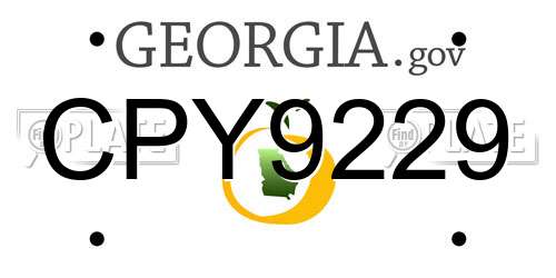 CPY9229 Georgia License Plate