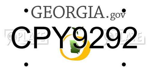 CPY9292 Georgia License Plate