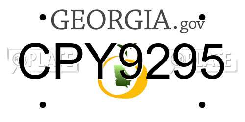 CPY9295 Georgia License Plate