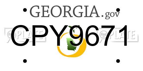CPY9671 Georgia License Plate