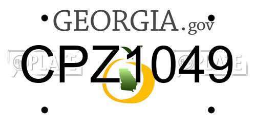 CPZ1049 Georgia License Plate