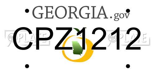 CPZ1212 Georgia License Plate