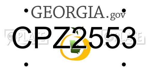 CPZ2553 Georgia License Plate