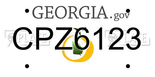 CPZ6123 Georgia License Plate