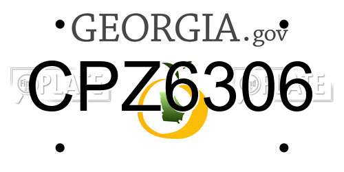 CPZ6306 Georgia License Plate