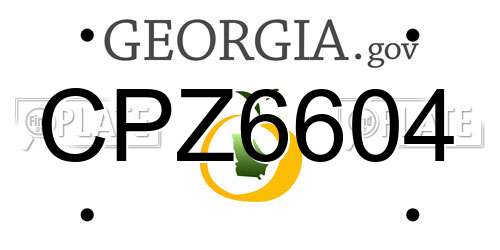 CPZ6604 Georgia License Plate