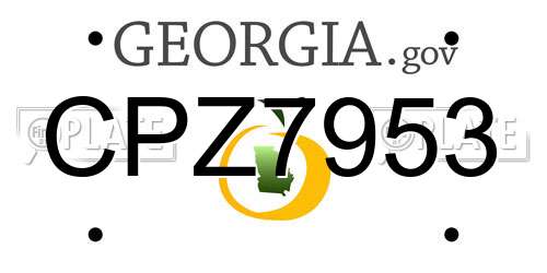 CPZ7953 Georgia License Plate