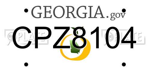 CPZ8104 Georgia License Plate