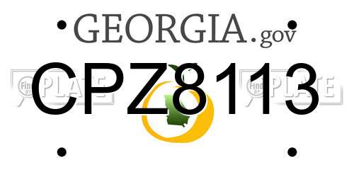 CPZ8113 Georgia License Plate