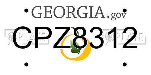 CPZ8312 Georgia License Plate