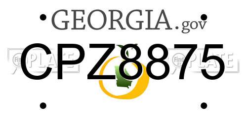 CPZ8875 Georgia License Plate
