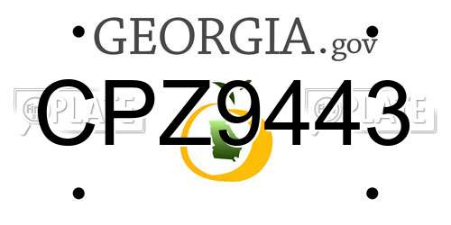 CPZ9443 Georgia License Plate