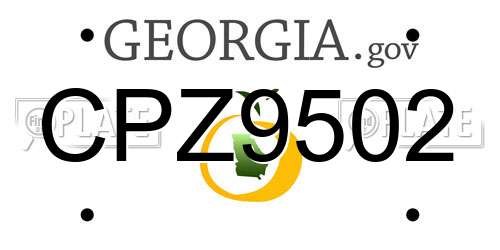 CPZ9502 Georgia License Plate