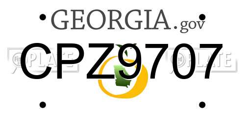 CPZ9707 Georgia License Plate