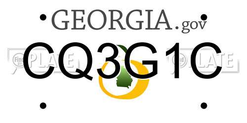 CQ3G1C Georgia License Plate