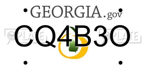CQ4B3O Georgia License Plate