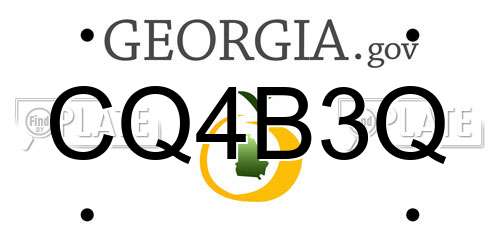 CQ4B3Q Georgia License Plate