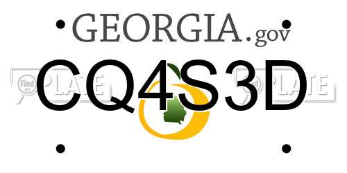 CQ4S3D Georgia License Plate
