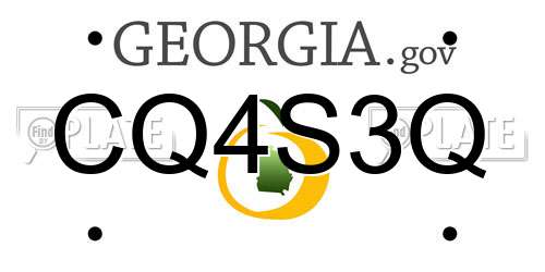 CQ4S3Q Georgia License Plate