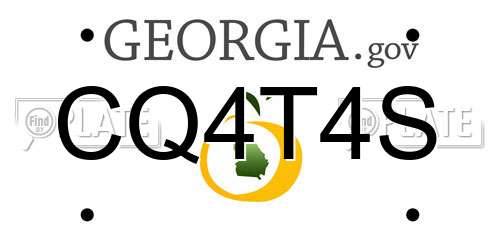 CQ4T4S Georgia License Plate