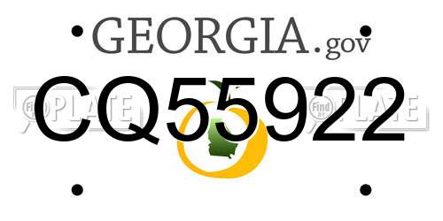 CQ55922 Georgia License Plate