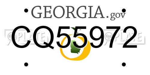 CQ55972 Georgia License Plate