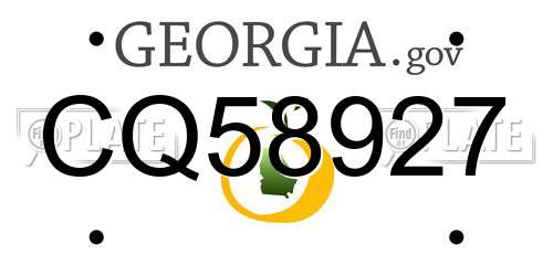 CQ58927 Georgia License Plate