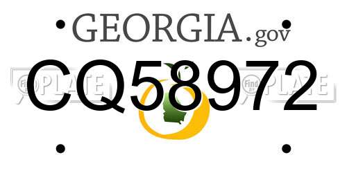 CQ58972 Georgia License Plate