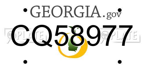 CQ58977 Georgia License Plate