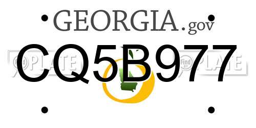 CQ5B977 Georgia License Plate