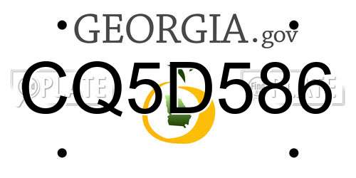 CQ5D586 Georgia License Plate